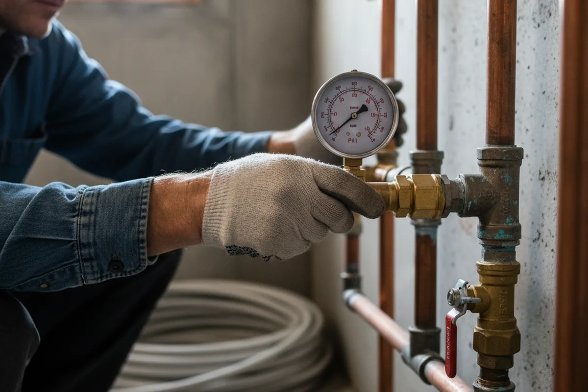 Pressure testing a repaired line during Water Line Repair in Quinnesec